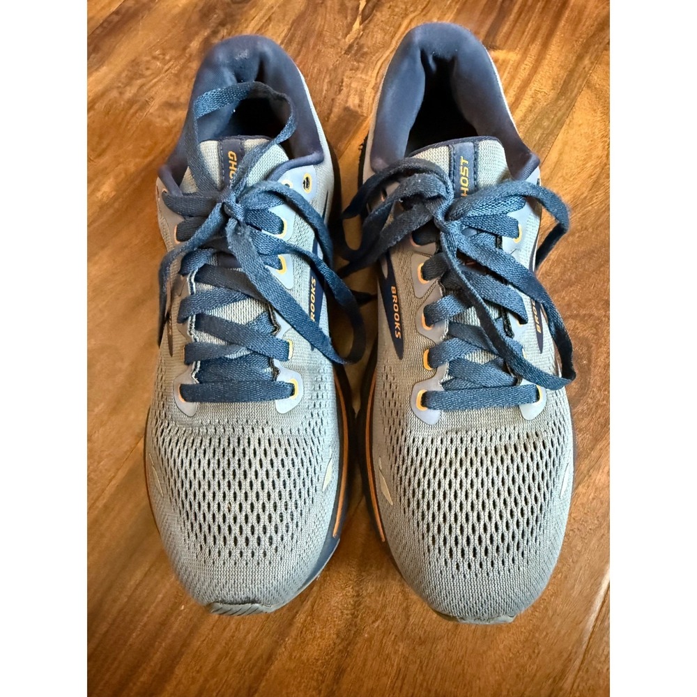 Brooks Ghost Men Size 8 Blue Grey Laced Running Shoes Sneaker Low Top
